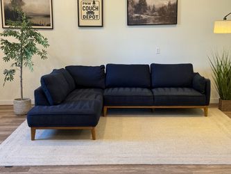 Macy’s Midnight blue Jollene sectional couch delivery available