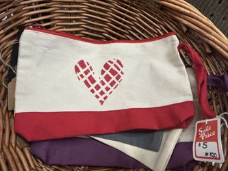 New Upcycled Canvas Cosmetic Makeup or Storage Bag 