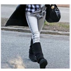 WOMENS BLACK KNIT UGG BOOTS SIZE 6