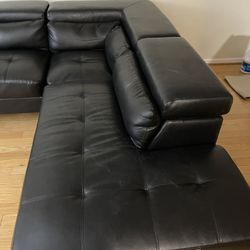 Faux Leather Left Hand Facing Sectional Couch