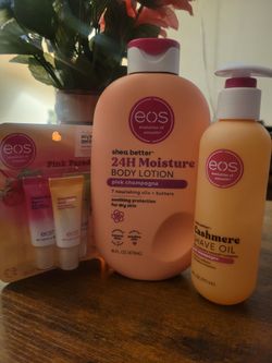 EOS Skincare Bundle – Body Lotion, Shave Oil & Lip Balms