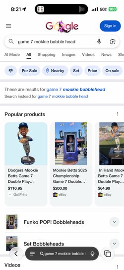 mookie game 7 bobble head