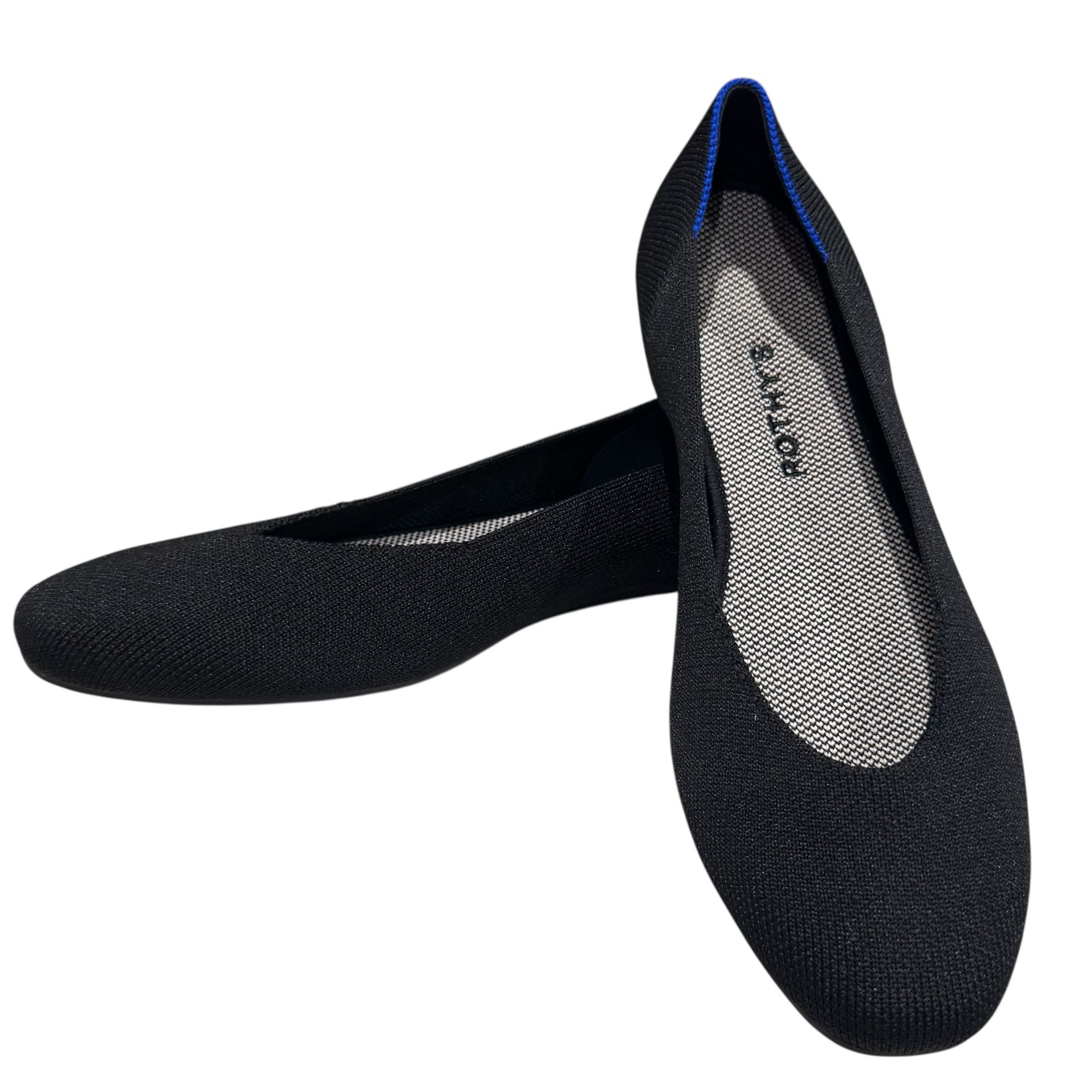 Rothys The Flat Black Round Toe Ballet Flats Shoes Size 10 Casual Washable
