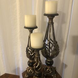 Vintage Beautiful Candle Holders With Candles Included