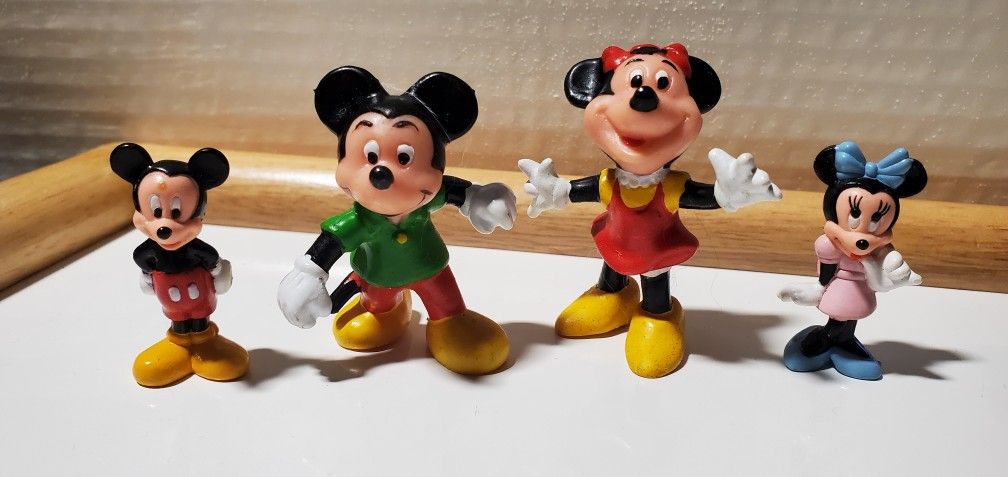 Vintage 80's Micky Mouse & Minnie Mouse Figurines 