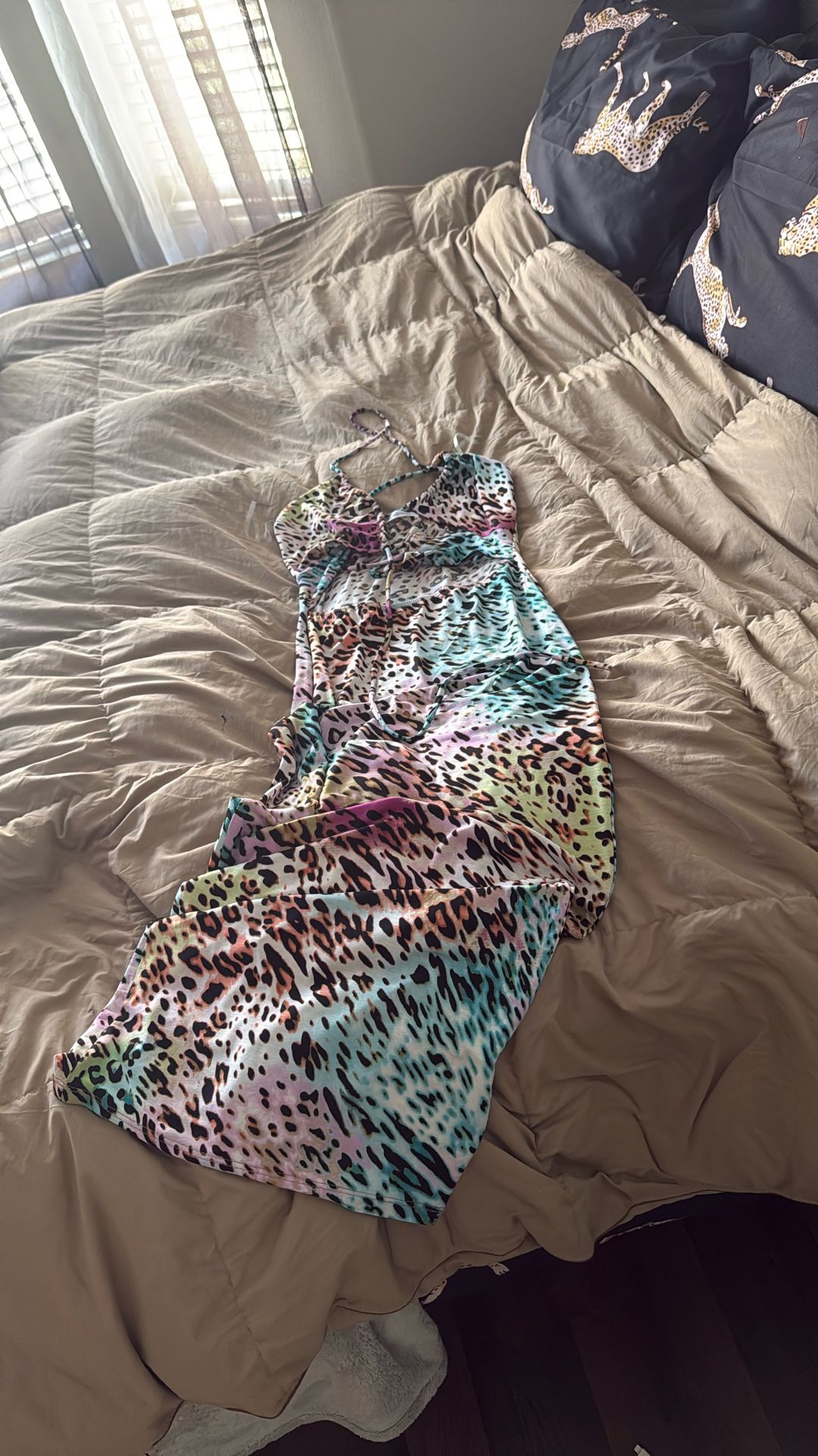 Baddie Bills crisscross Halter Top Long dress