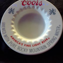 Vintage Coors Light Beer Ceramic Ashtray 