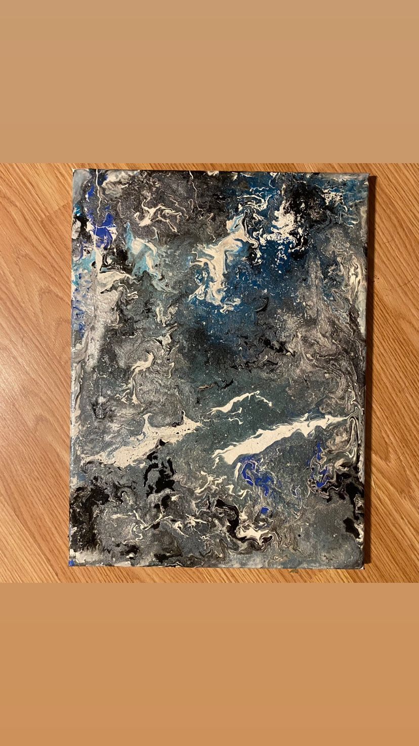 Handmade Marble Canvas Painting 12x16