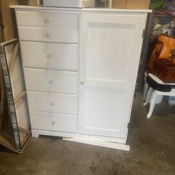 2 Free Chairs And Dresser And Mirrored Coat Rack