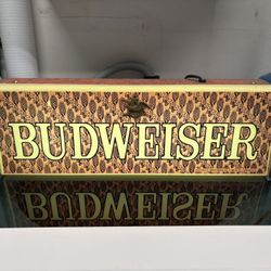 Vintage Budweiser Metal Light Sign 