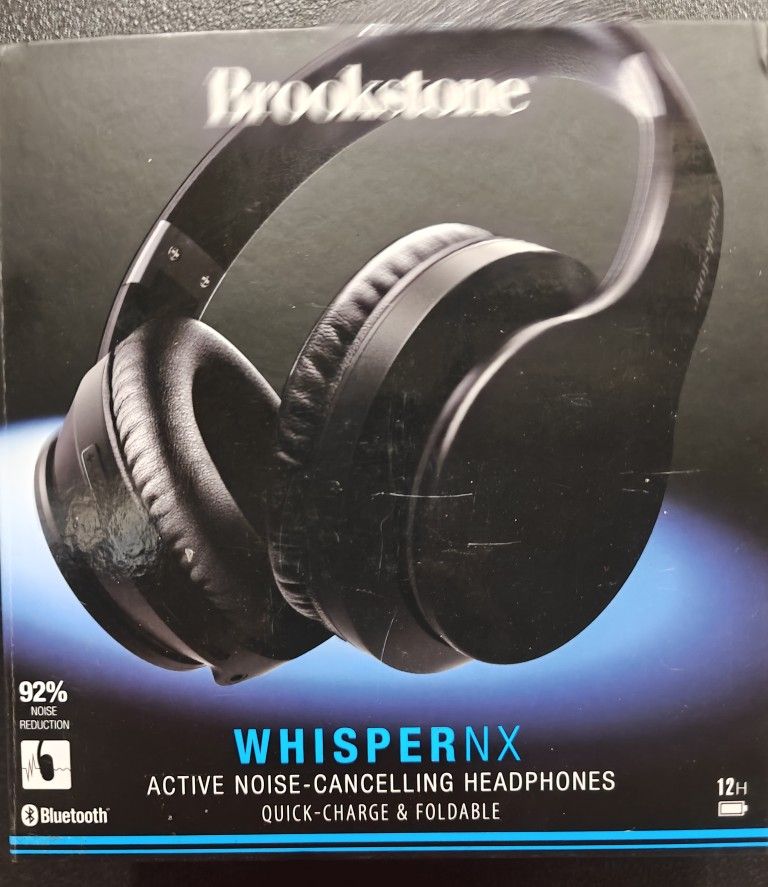 Brookstone WhisperNX Black Wireless Headphones