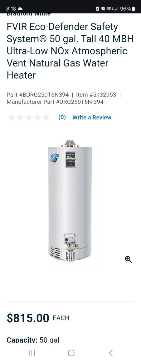 50 Gal Bradford White