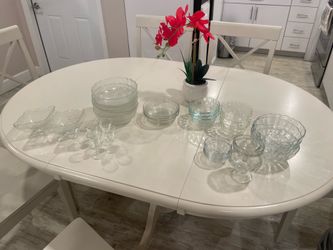 Assorted Clear Glass Serving Bowls and Dessert Dish Set