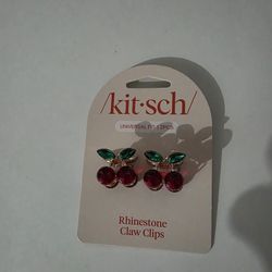 Mini Rhinestone Cherry Claw Clip