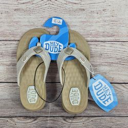 Hey Dude Christi Flip Y Classic Natural/Gold Youth Girl’s Size TD11 NWOB