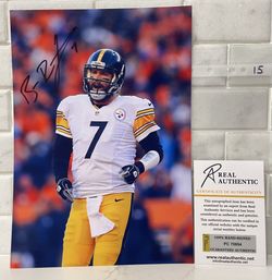Ben Roethlisberg Signed Autographed Steeler 8x12 Photo With COA 