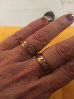 Two-toned wedding ring set - sizes 7 & 8