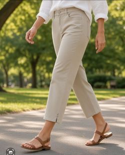 Women's Size 10 Gloria Vanderbilt Amanda Capris All Around Slimming Effect Khaki. The standard brand measurements for a Misses Size 10 in Gloria Vande