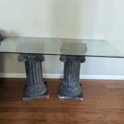 Hutch, Coffee Table, Beveled Glass Table