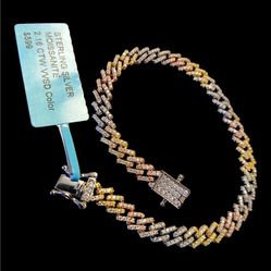 925 tricolor moissanite bracelet