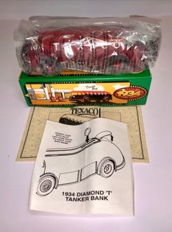 ERTL Diecast Texaco 1934 Diamond "T" Tanker Bank DOODLE BUG New In Box Great!
