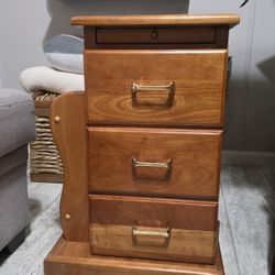 Wooden Nightstand Side Table w/ Drawer Cabinet & Magazine Rack