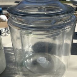 Set Of Two Glass Jars One Large One Medium 