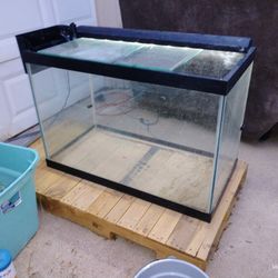 64 gallon Aquarium and Accessories No issue with the tank.
Pump works
Light works.
Comes with multiple plant and rock decorations., draining syphon, 2