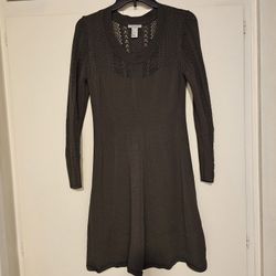 Juniors Green Lomg Sleeve Dress