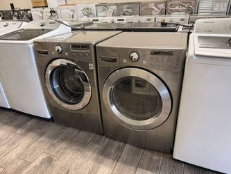 LG stainless steel frontload washer and dryer set electric with warranty