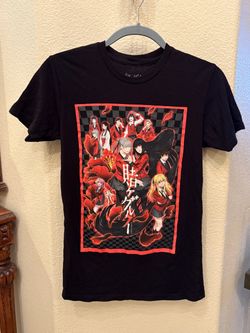 Kakegurui Black and Red Anime Graphic Short Sleeve Tee Size XS