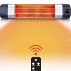 Brand New) Wall Mounted Electric Heater, 1500W Hanging Space Heater w/Remote, Timer&1s Fast Heat, Overheat Protection, Super Quiet Waterproof Outdoor 