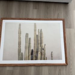 Large Framed Cactus Art Print – 42” x 30”