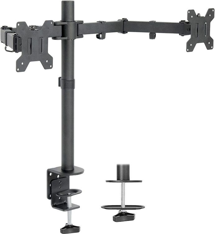VIVO Dual Monitor Desk Mount, Heavy Duty Fully Adjustable Stand, Fits 2 LCD LED Screens up to 30 inches