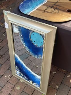 Beautiful Large Mirror Ocean Resin 