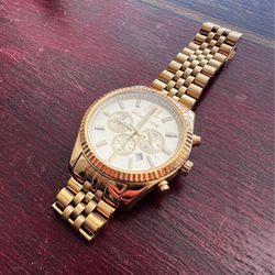 Men's Chronograph Lexington Gold-Tone Stainless Steel Bracelet Watch 45mm MK8281