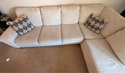 Cream/Oatmeal Sectional Couch