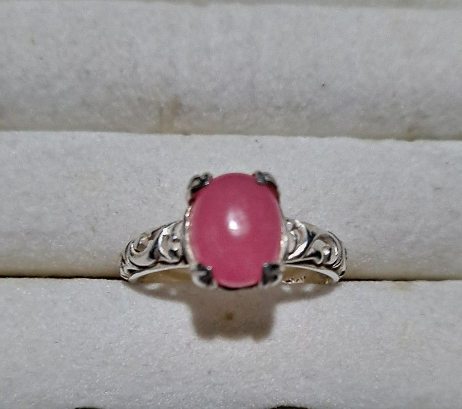 New Burmese Pink Jade Ring (9)