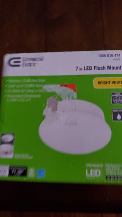 Commercial Electric Spin Light 7 in. White LED Flush Mount 4000K Bright White 830 Lumens Non-Dimmable