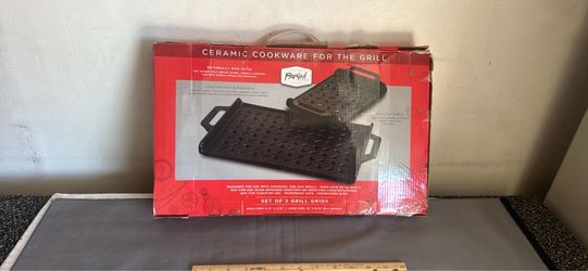 2 piece ceramic cookware for the grill
