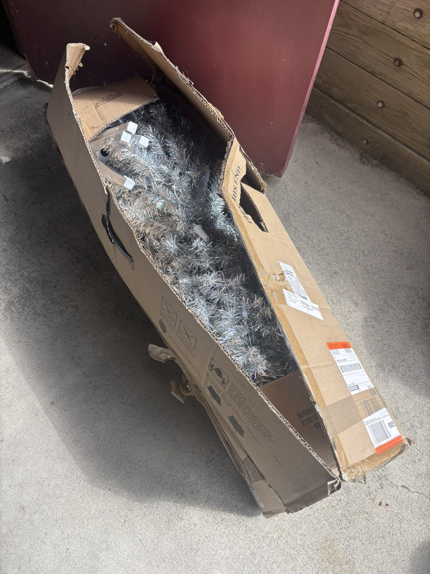 Pre-lit 7ft Silver Christmas Tree