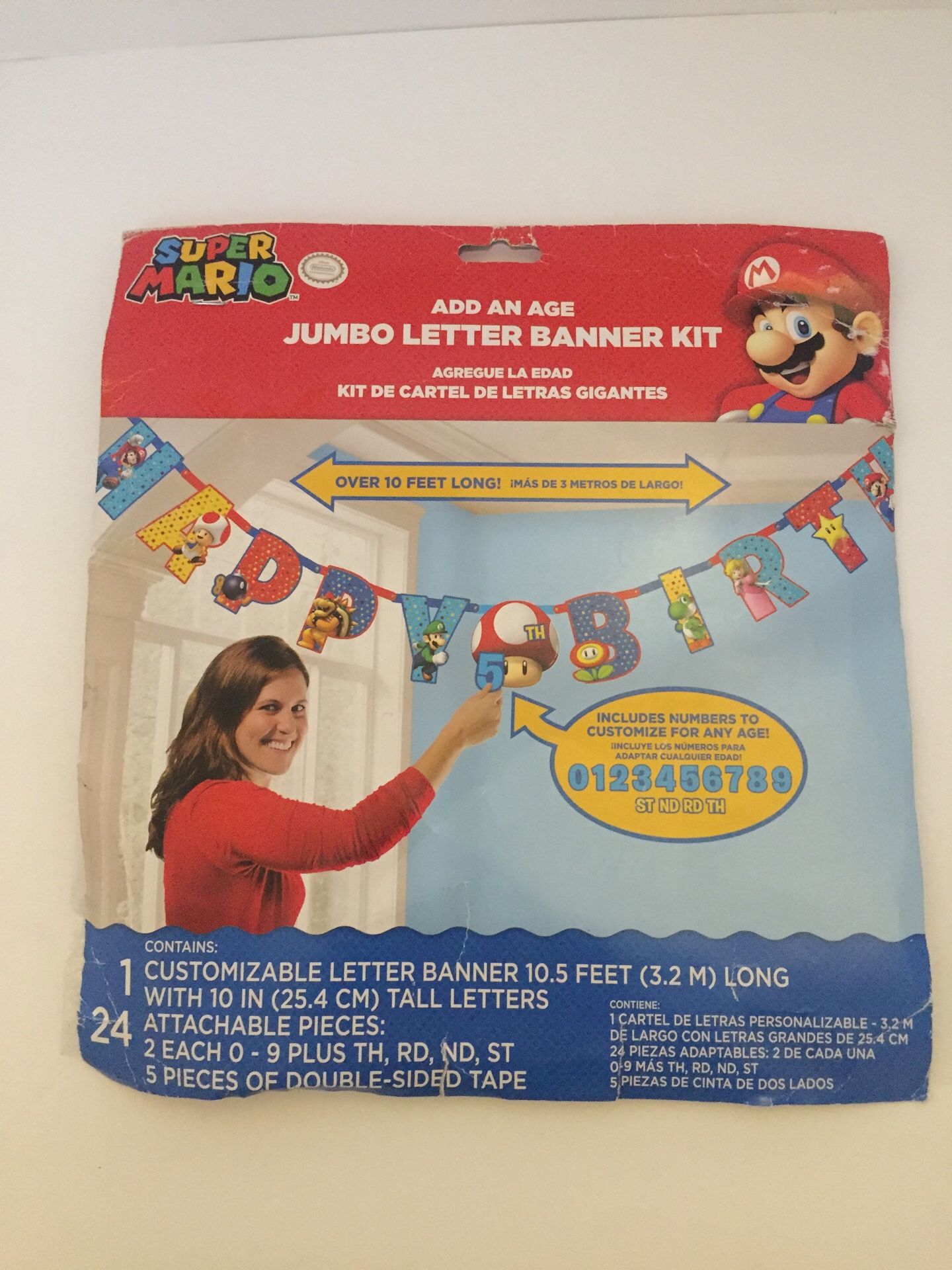 Super Mario happy birthday banner