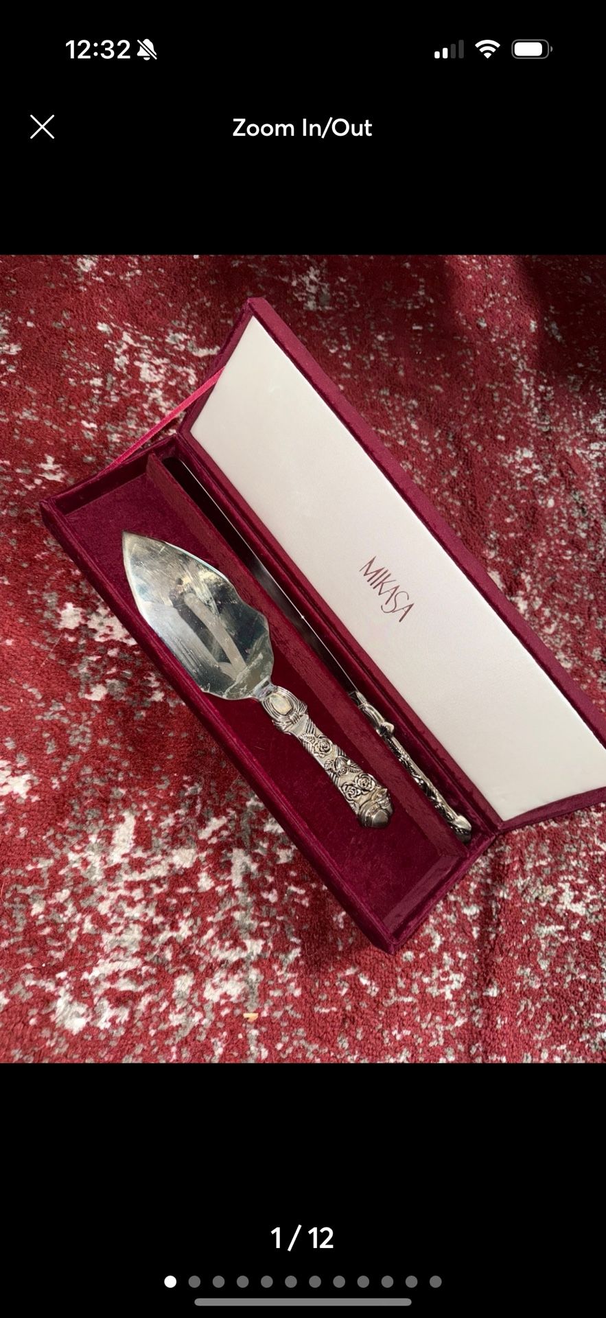Mikasa wedding cake knife and server set