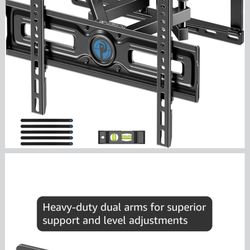 Pipishell Full Motion TV Wall Mount for 26-65 inch TVs up to 99 lbs, TV Mount with Dual Arms, Swivel, Tilt, Max VESA 400x400mm, 3 Bracket Heights, Wal