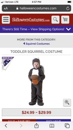 Costume - squirrel - cuter on worn once - $10