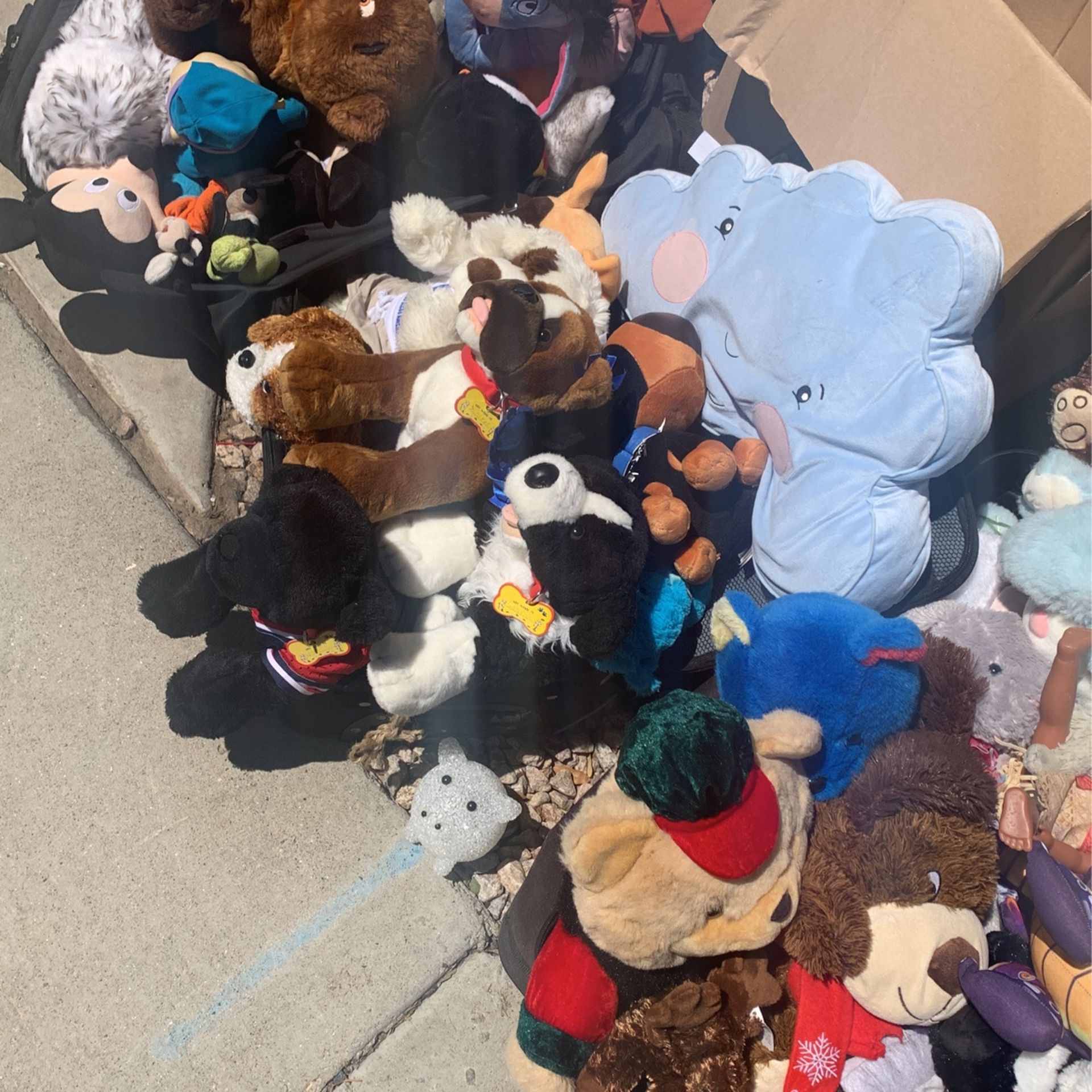 4 Full Briefcases Of Stuffed Animals