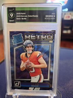 Bo Nix 2024 Donruss Rated Rookie Retro Graded Mint 9