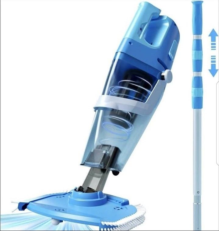 Cordless Pool Vacuum with Telescopic Pole, 26.5 gallons/min Powerful Suction,