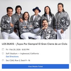 Los Bukis 2/20/26! Club 243, Segunda Fila