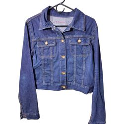 Cropped Dark Denim Jacket